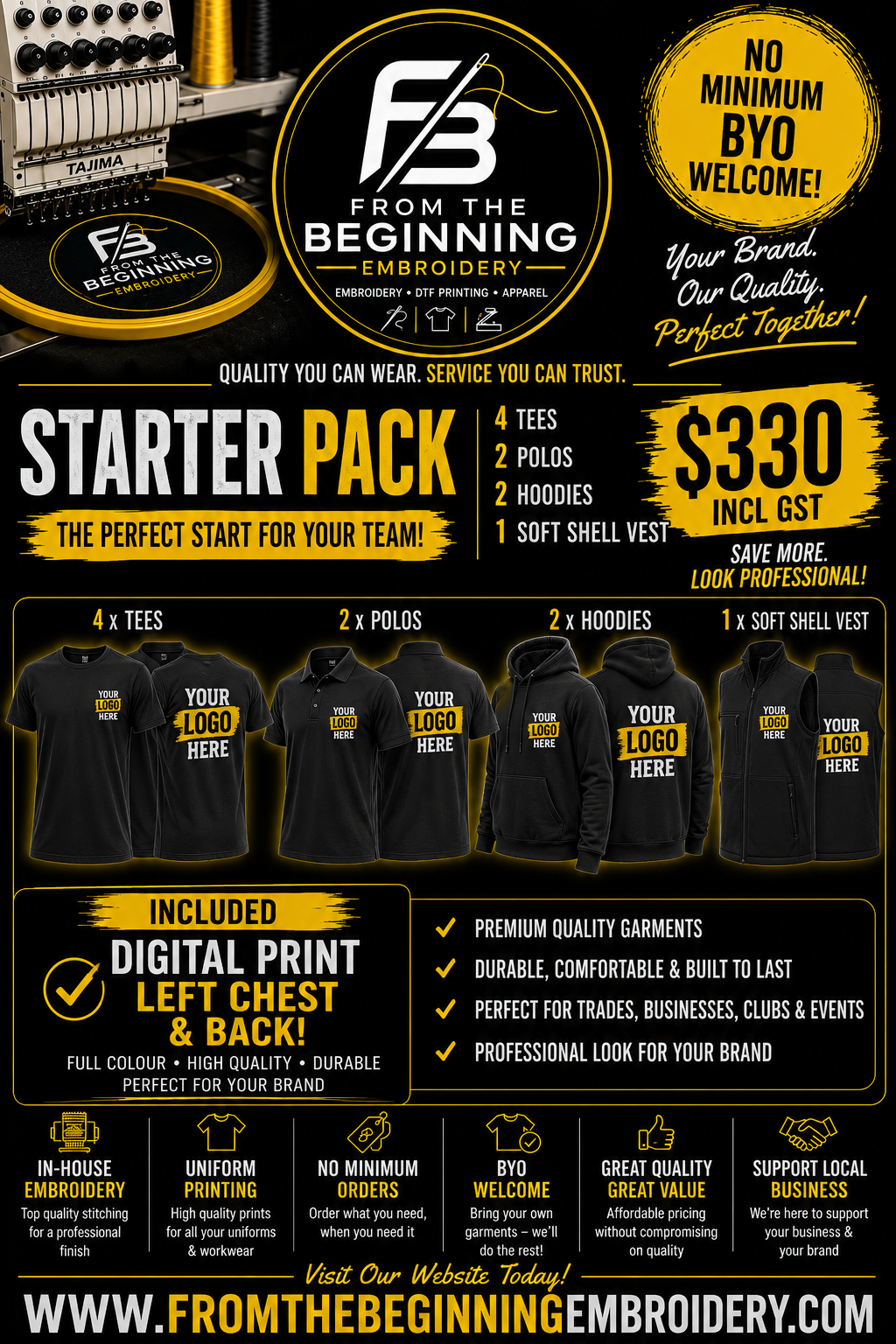 Starter Pack Left chest + back digital printing