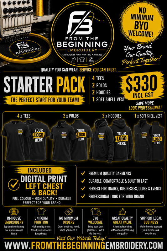 Starter Pack Left chest + back digital printing